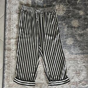 Buru Black & White Vertical Stripe Pants